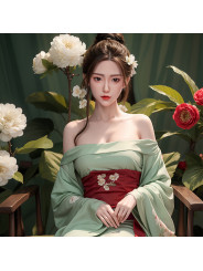 Classically Beautiful Chinese Silhouette Full-Body Silicone Sex Doll with Dazzling Makeup and Styling