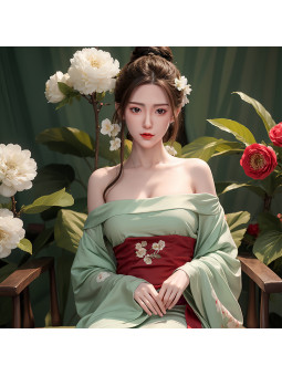 Classically Beautiful Chinese Silhouette Full-Body Silicone Sex Doll with Dazzling Makeup and Styling