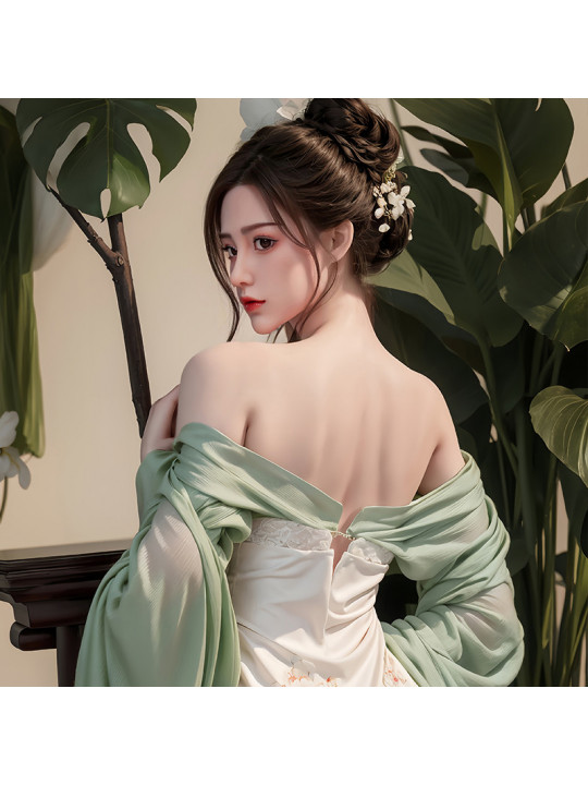 Classically Beautiful Chinese Silhouette Full-Body Silicone Sex Doll with Dazzling Makeup and Styling