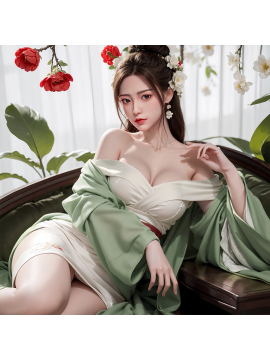 Classically Beautiful Chinese Silhouette Full-Body Silicone Sex Doll with Dazzling Makeup and Styling