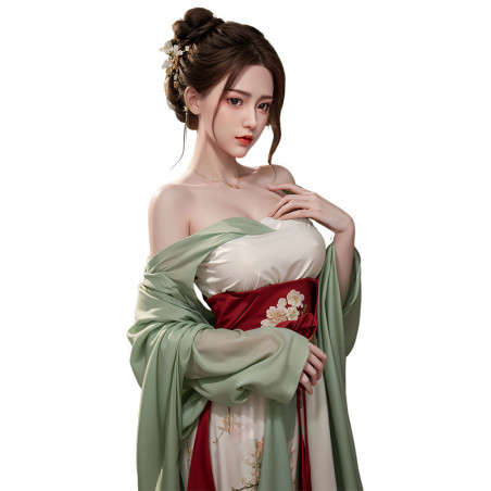 Classically Beautiful Chinese Silhouette Full-Body Silicone Sex Doll with Dazzling Makeup and Styling
