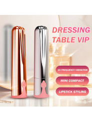 Mini AV 10-Speed Rechargeable Silicone Bullet Vibrator 100% Waterproof Rose Gold Wand Massager 10 Frequency Vibration Modes