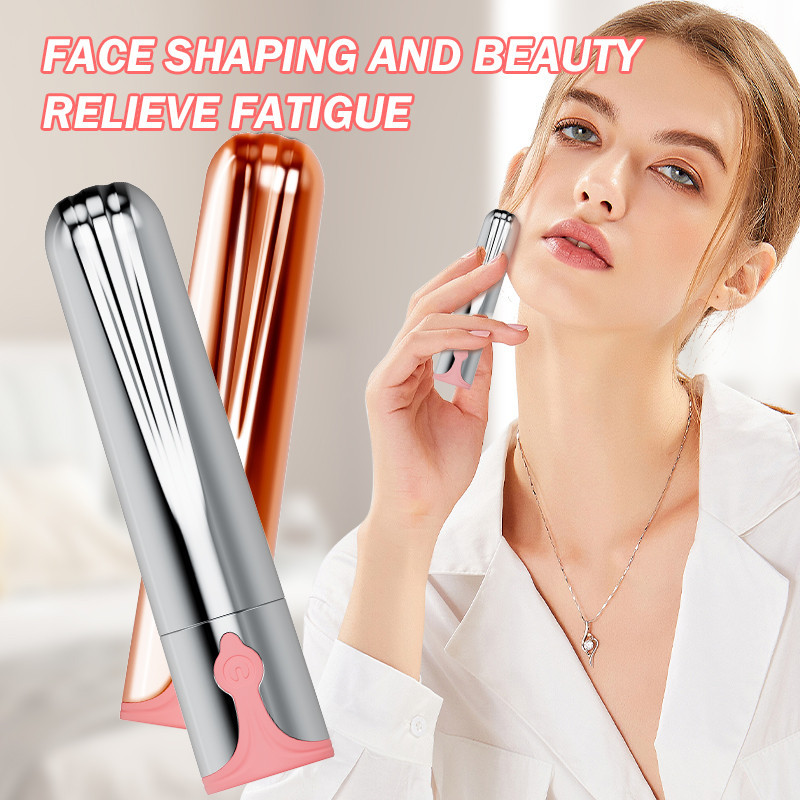 Mini AV 10-Speed Rechargeable Silicone Bullet Vibrator 100% Waterproof Rose Gold Wand Massager 10 Frequency Vibration Modes
