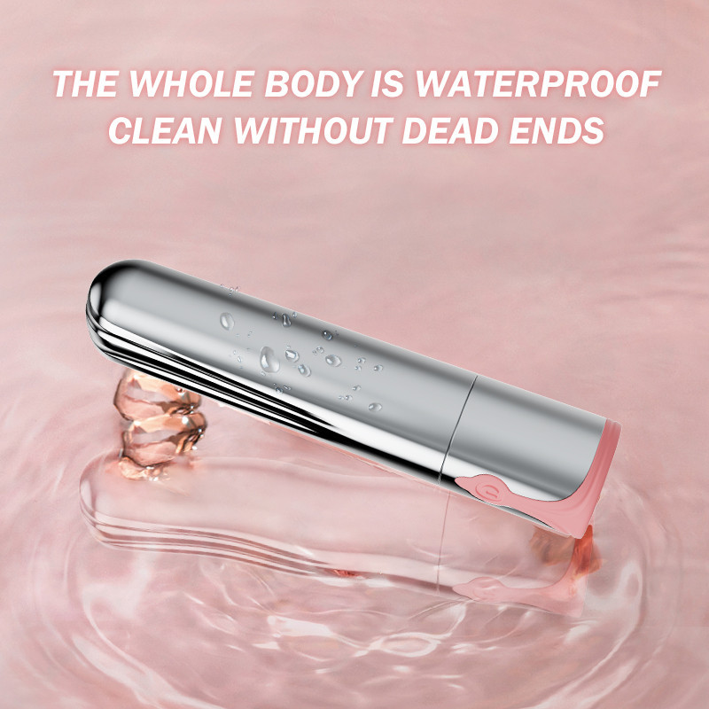 Mini AV 10-Speed Rechargeable Silicone Bullet Vibrator 100% Waterproof Rose Gold Wand Massager 10 Frequency Vibration Modes