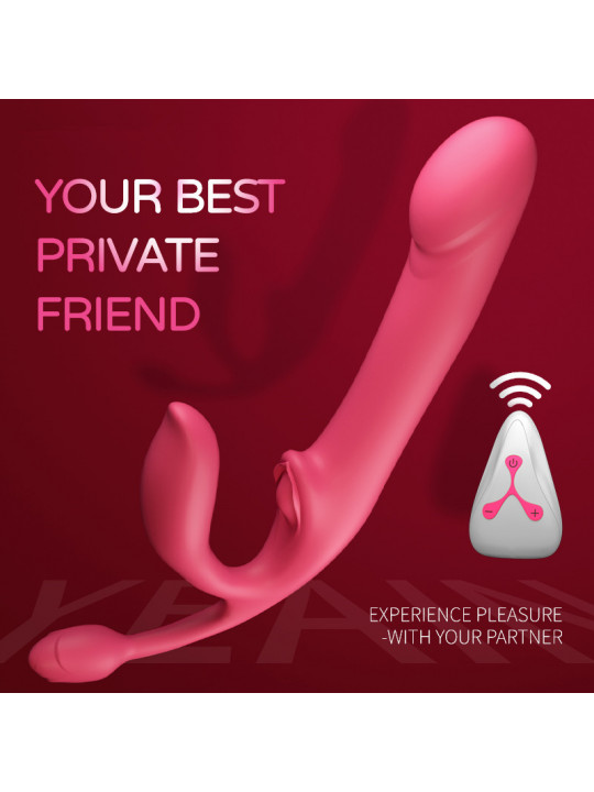 Remote Control 12-Frequency Telescoped Kegel Ball Vibrator Strap-On G-Spot Masturbator Liquid Silica Gel for Sexual Enhancement