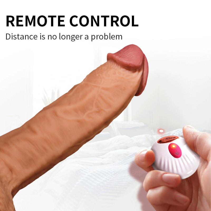 Women's Telescopic Vibrator Dildos Remote Control Multi-Frequency Warmth Comfortable Strong Thrusting Swing Heatable Feature