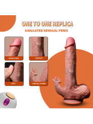 Wireless Remote Control Telescopic Dildos Liquid Silicone Sexual Toy with Realistic Feel Soft Masturbation Vibrating Toy