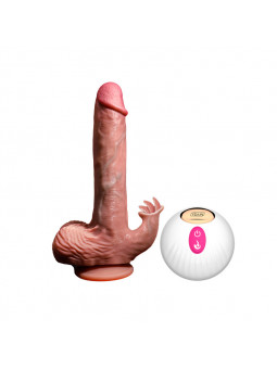 Wireless Remote Control Telescopic Dildos Liquid Silicone Sexual Toy with Realistic Feel Soft Masturbation Vibrating Toy