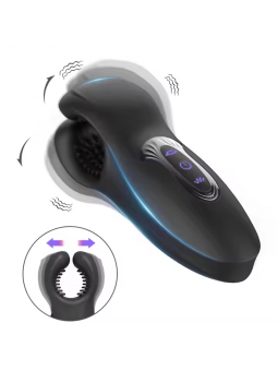 Men's Portable Electric Training Masturbator Rotating Sucking Feature Vibrator Sex Trainer Toy Bite Clamping Function Sexual