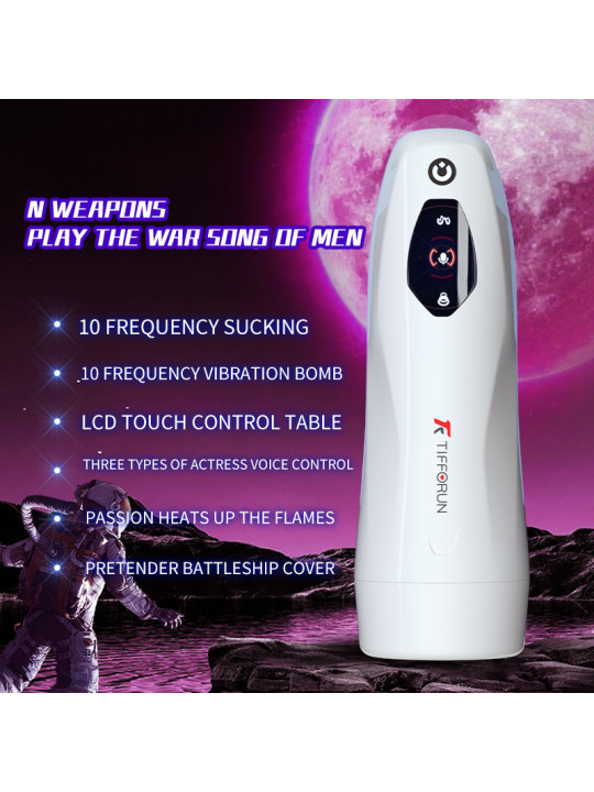 Intelligent Adult Sex Toys Automatic Telescopic Heating Cup Vibrator with Deep Throat Feature  Sucking Male Masturbator