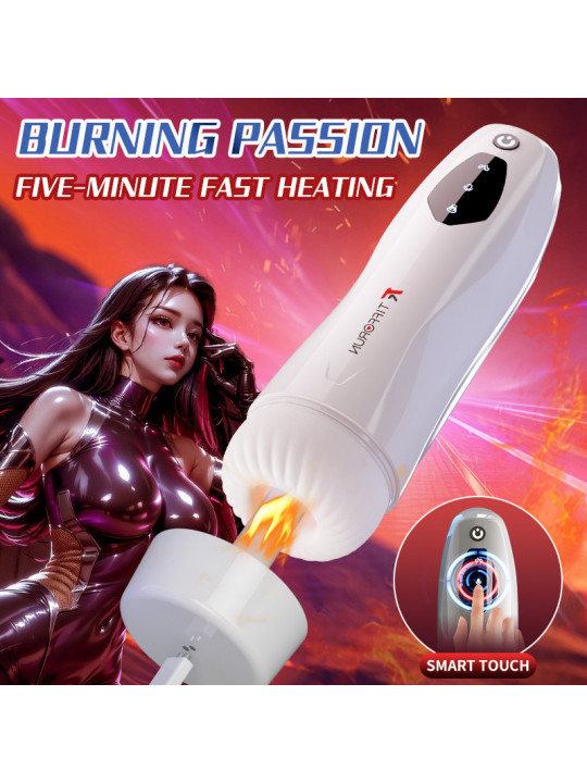 Intelligent Adult Sex Toys Automatic Telescopic Heating Cup Vibrator with Deep Throat Feature  Sucking Male Masturbator