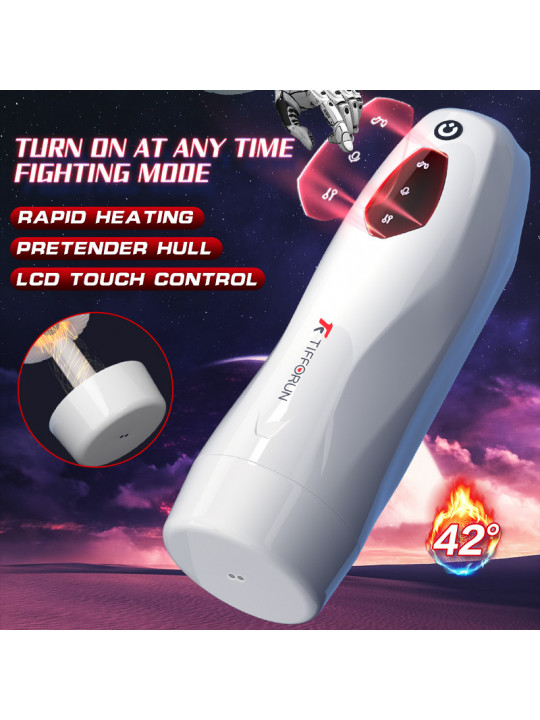 Intelligent Adult Sex Toys Automatic Telescopic Heating Cup Vibrator with Deep Throat Feature Aircraft Sucking Male Masturbator