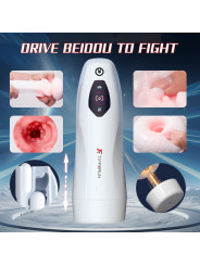 Intelligent Adult Sex Toys Automatic Telescopic Heating Cup Vibrator with Deep Throat Feature Aircraft Sucking Male Masturbator