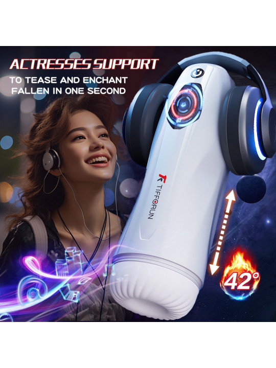Intelligent Adult Sex Toys Automatic Telescopic Heating Cup Vibrator with Deep Throat Feature Aircraft Sucking Male Masturbator