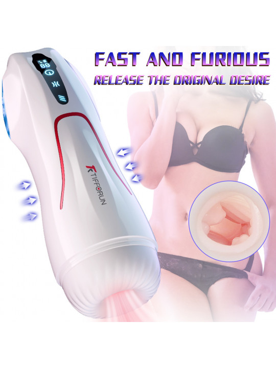 Automatic Telescopic Heating Adult Sex Toys Intelligent Touch Key Masturbator Cup for Male Pocket Pussy Design TPE