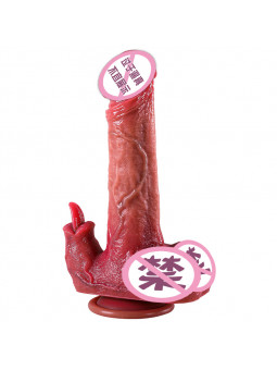 Women's Telescopic Heating Vibrator Liquid Silicone Realistic Dildos Wireless Remote Control Adult Use