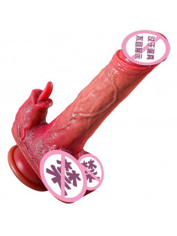 Women's Telescopic Heating Vibrator Liquid Silicone Realistic Dildos Wireless Remote Control Adult Use