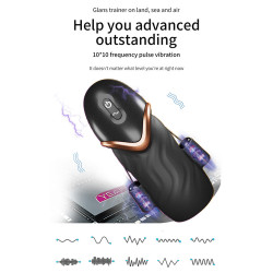 Adjustable Sizing Male Glans Silicone Masturbator Electric Shocking Vibrator Trainer